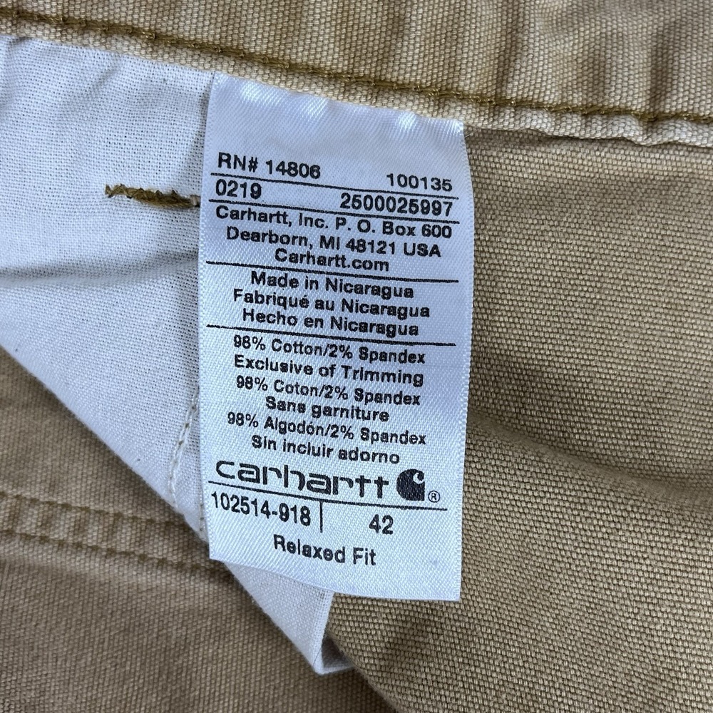 Carhartt Relaxed Fit Rugged Flex Canvas Work Shorts Mens 42 Workwear 102514-918 - Picture 7 of 10